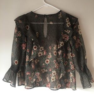 Sheer floral blouse